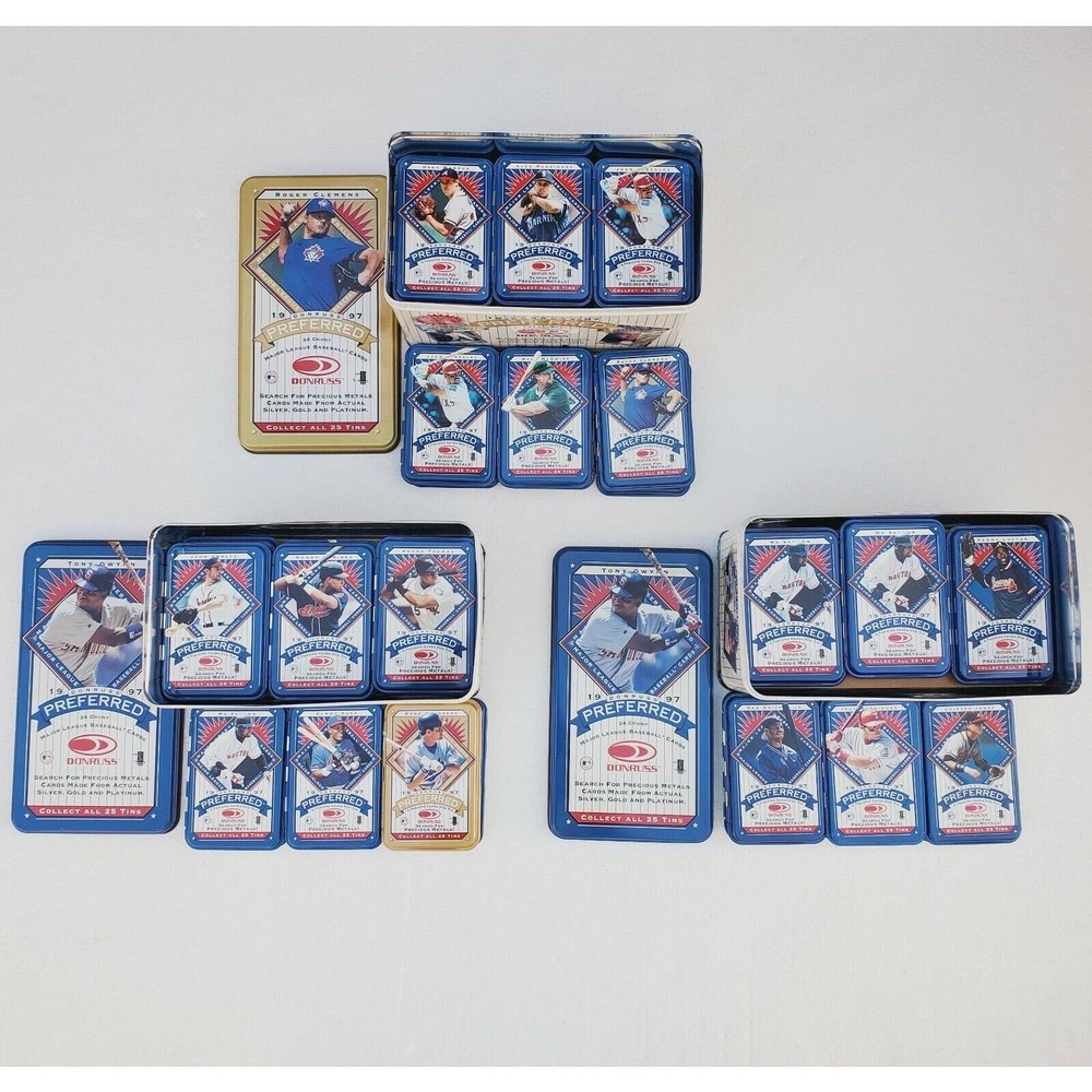 1997 DONRUSS METAL TIN COMPLETE SET OF 3 (24)